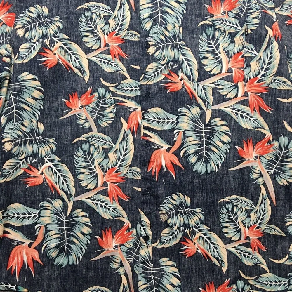Molokai Surf Co Mens Floral Shirt size 2XL Short Sleeve Button Up Reverse‎